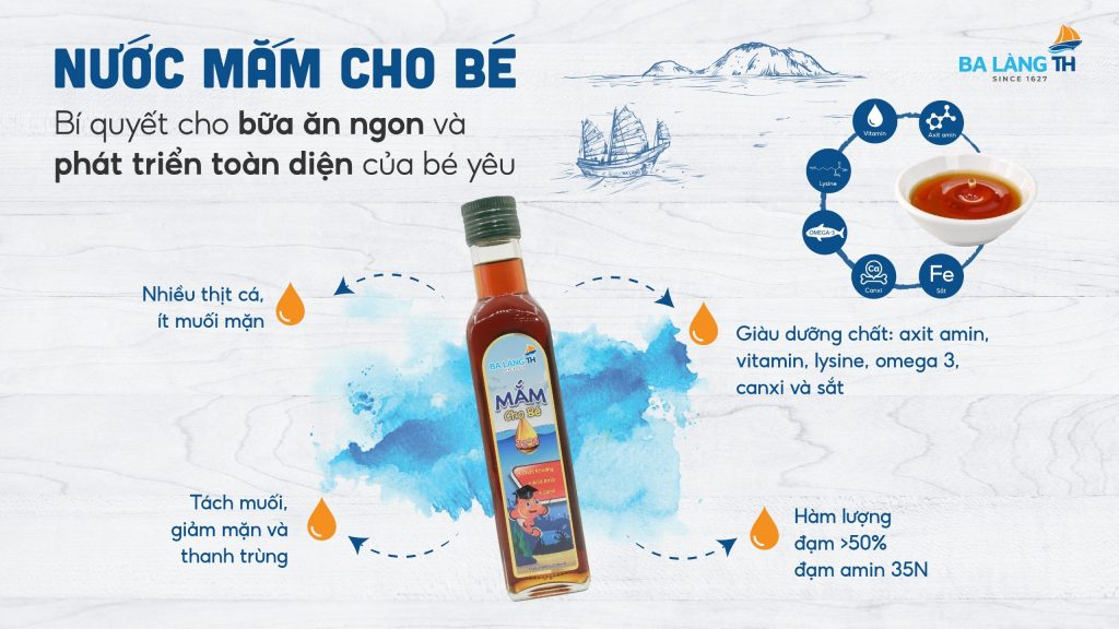 Nước Mắm Dành Riêng Cho Bé Đến Từ Thương Hiệu Ba Làng TH