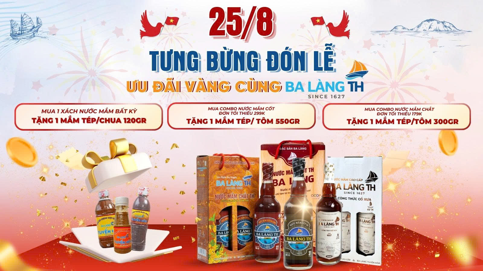 25/8 Tưng Bừng Đón Lễ – Ưu Đãi Vàng Cùng Ba Làng TH