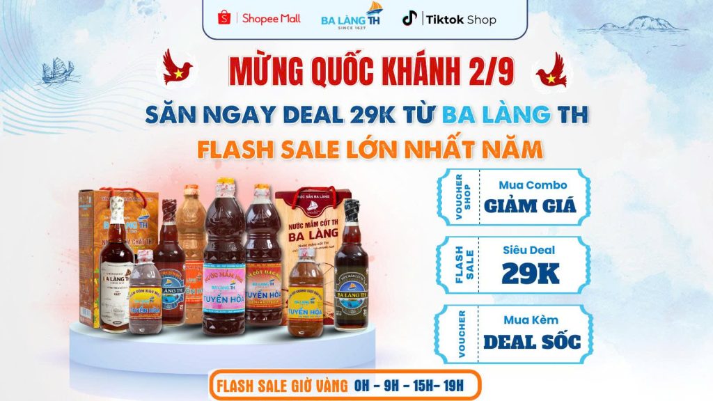 Mừng Quốc Khánh 2/9 - Săn Ngay Deal 29K Từ Ba LÀNG TH Trong Flash Sale Lớn Nhất Năm