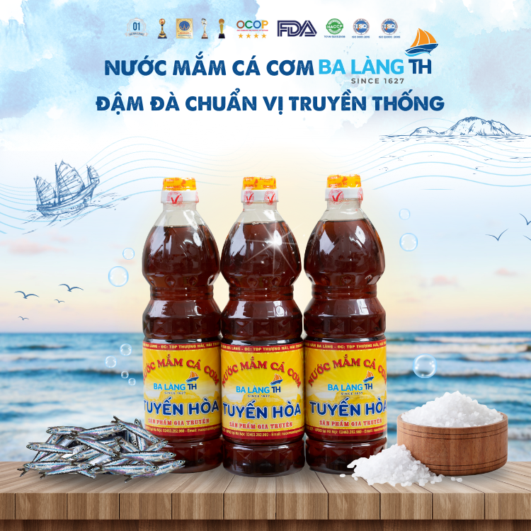 Nước Mắm Cá Cơm Ba Làng TH - Đậm Đà Chuẩn Vị Truyền Thống