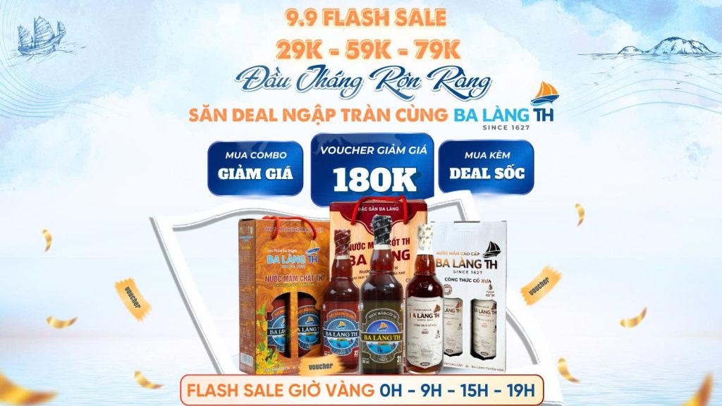 Flash Sale 29K - 59K - 79K. Đầu Tháng Rộn Ràng, Săn Deal Ngập Tràn Cùng Ba Làng TH