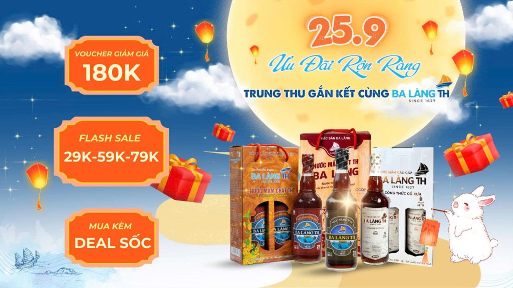 25/9 Ngập Tràn Ưu Đãi - Trung Thu Gắn Kết Cùng Ba Làng TH