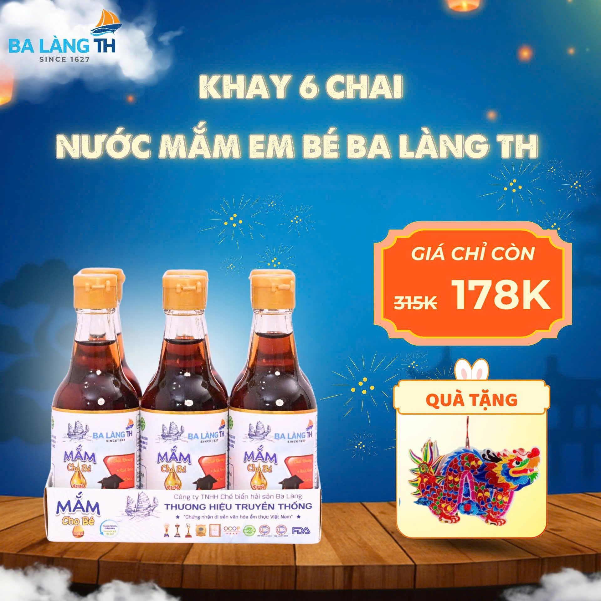 Khay 6 chai nước mắm em bé