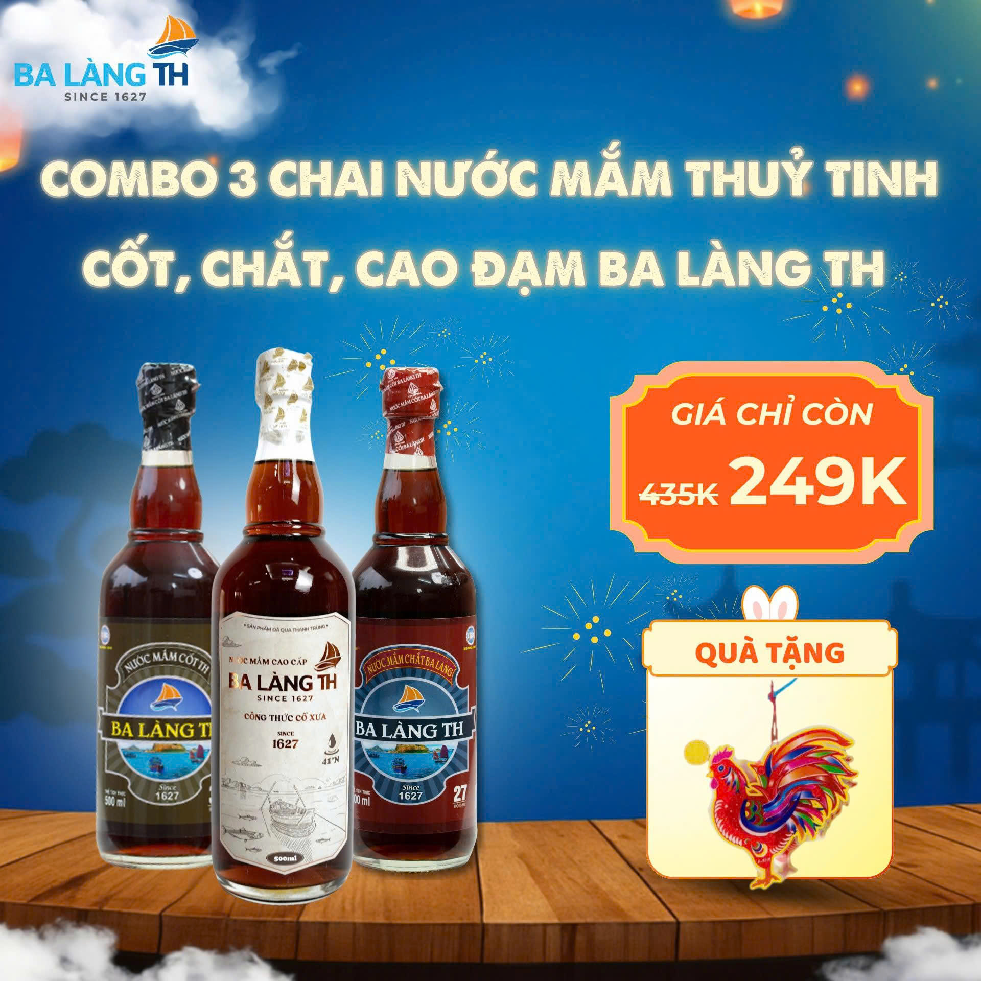 Combo 3 chai nước mắm cốt, chắt, cao đạm