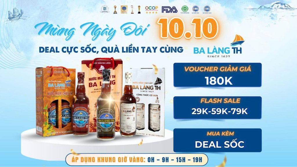 Mừng Ngày Đôi (10/10) - Deal Cực Sốc, Quà Liền Tay Cùng Ba Làng TH