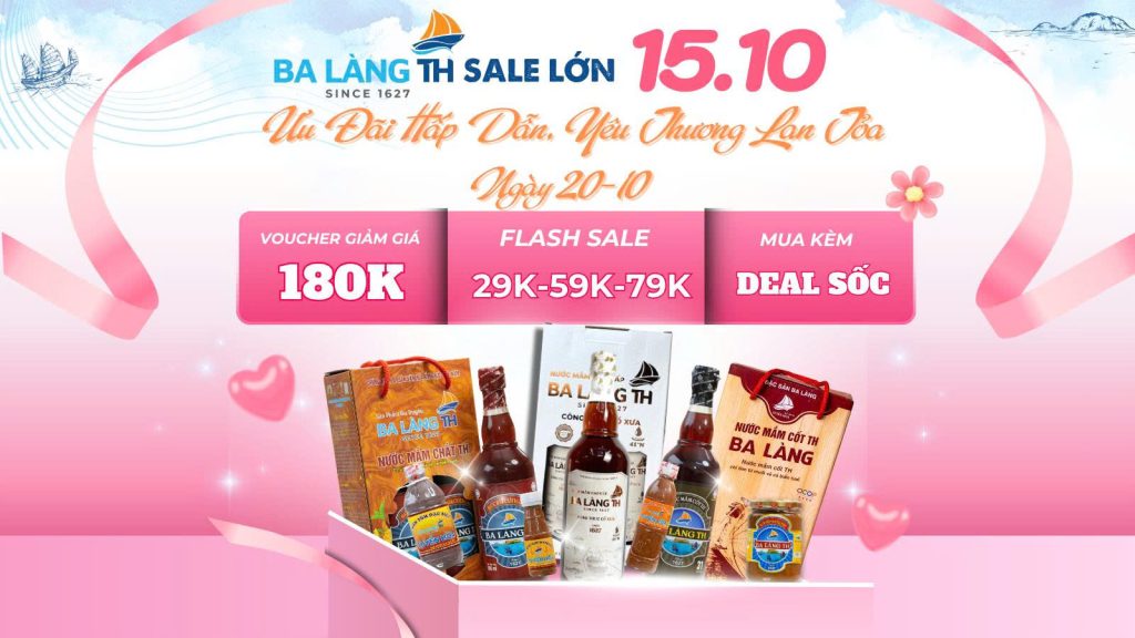 Ba Làng TH Sale Lớn (20/10) – Ưu Đãi Hấp Dẫn, Yêu Thương Lan Tỏa