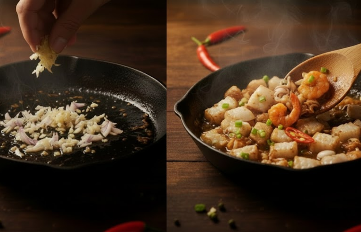 Bước 3 – Làm tóp mỡ kho quẹt
