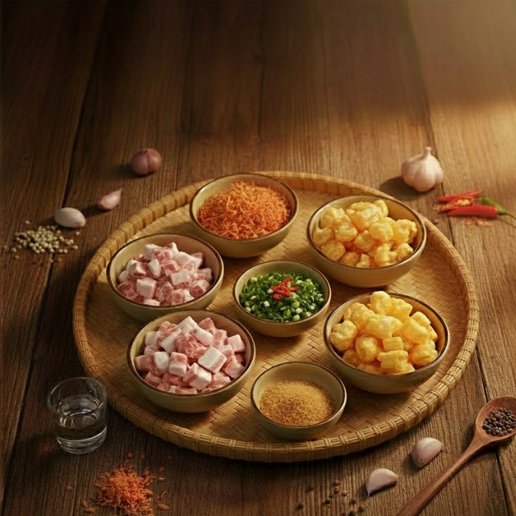 Các nguyên liệu làm nước mắm kho quẹt