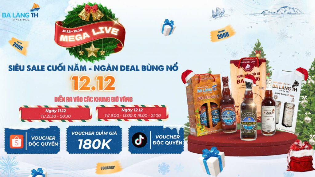 Mega Live - Siêu Sale Cuối Năm, Ngàn Deal Bùng Nổ Cùng Ba Làng TH