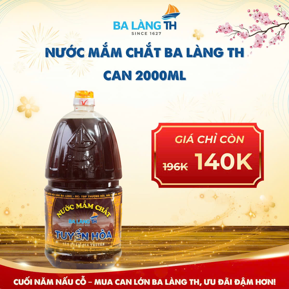 Nước mắm chắt Ba Làng TH can 2000ml