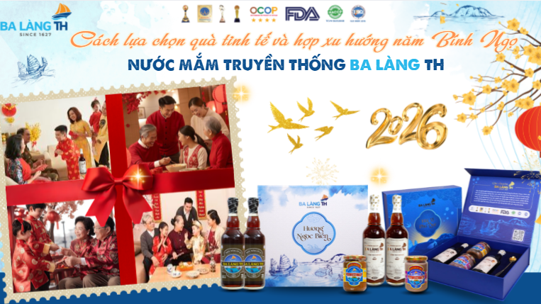 Quà tết 2026 - nước mắm truyền thống Ba Làng TH