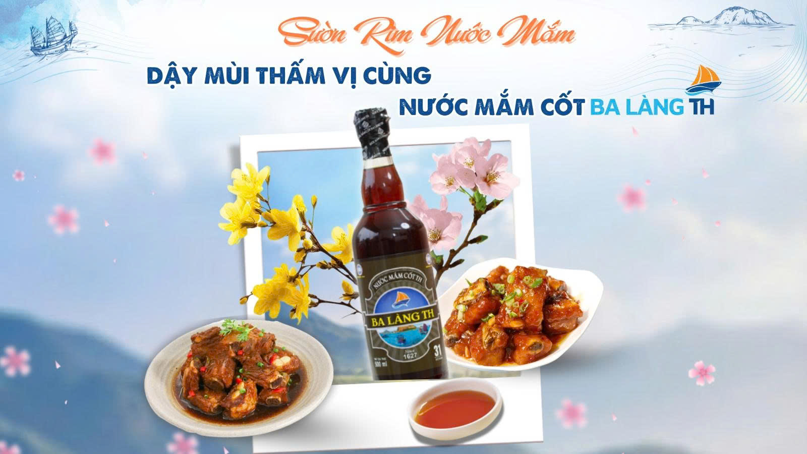 SƯỜN RIM NƯỚC MẮM – DẬY MÙI THẤM VỊ CHO MÂM CƠM TẾT CÙNG NƯỚC MẮM CỐT BA LÀNG TH