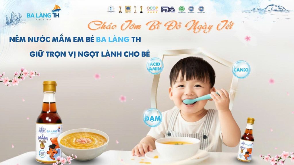 Cháo Tôm Bí Đỏ Ngày Tết – Nêm Nước Mắm Em Bé Ba Làng TH Giữ Trọn Vị Ngọt Lành Cho Bé