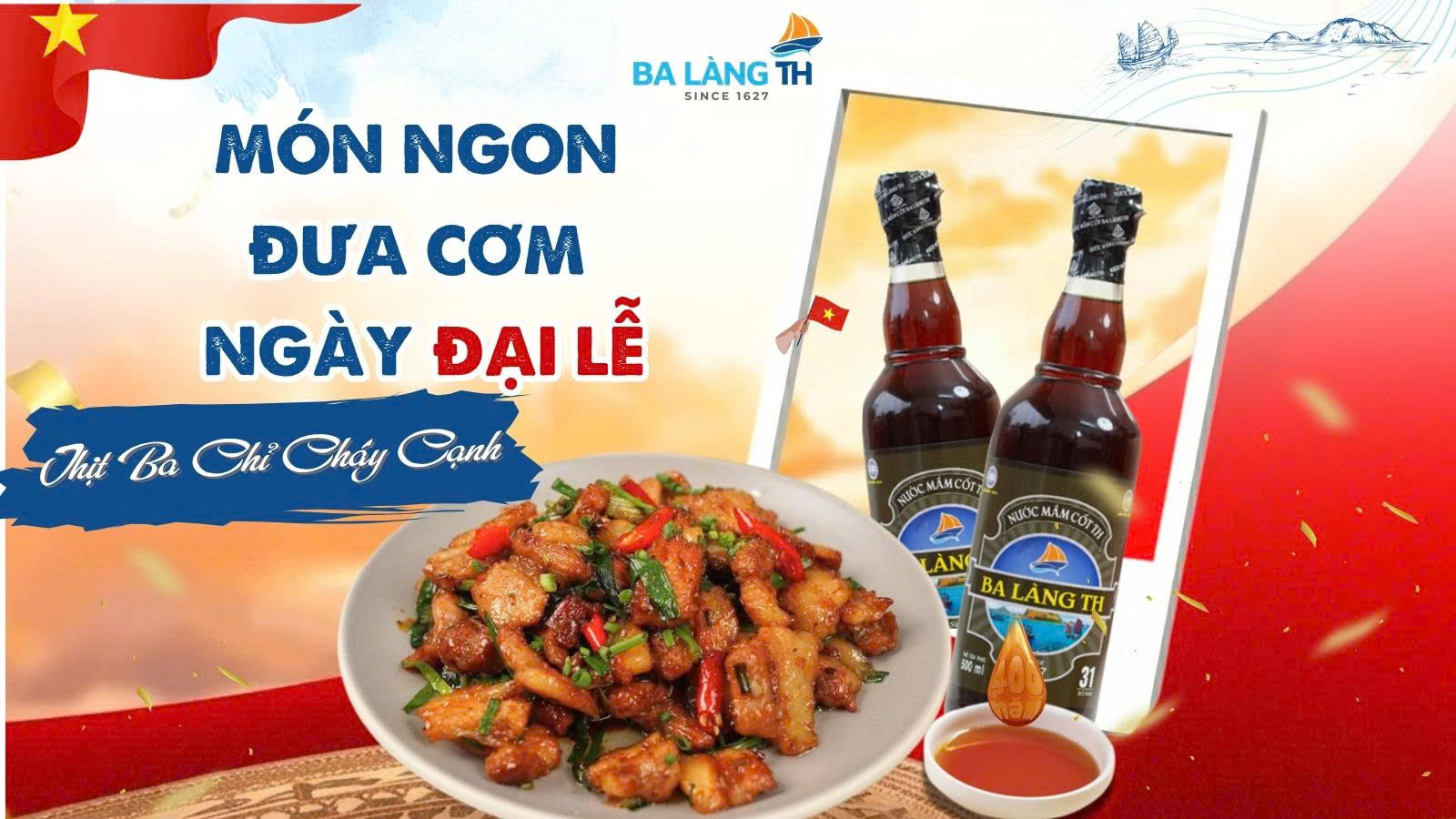 THỊT BA CHỈ CHÁY CẠNH – MÓN NGON ĐƯA CƠM NGÀY ĐẠI LỄ CÙNG NƯỚC MẮM CỐT BA LÀNG TH