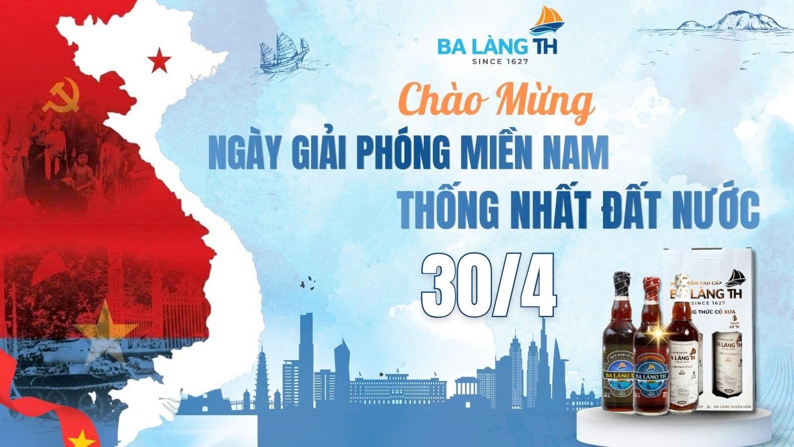 BA LÀNG TH CHÀO MỪNG NGÀY GIẢI PHÓNG MIỀN NAM, THỐNG NHẤT ĐẤT NƯỚC 30/4