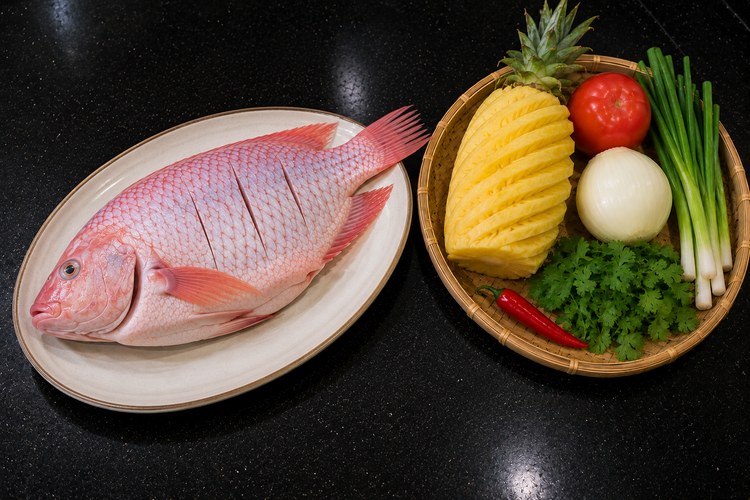 Nguyên Liệu Làm Cá Diêu Hồng Sốt Chua Ngọt Cho 2 – 3 Người