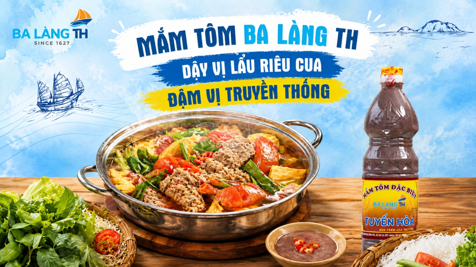 MẮM TÔM BA LÀNG TH – DẬY VỊ LẨU RIÊU CUA, ĐẬM VỊ TRUYỀN THỐNG