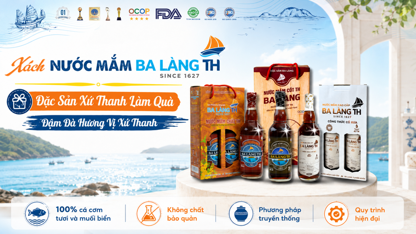 XÁCH NƯỚC MẮM BA LÀNG TH – ĐẶC SẢN XỨ THANH LÀM QUÀ, ĐẬM ĐÀ HƯƠNG VỊ XỨ THANH