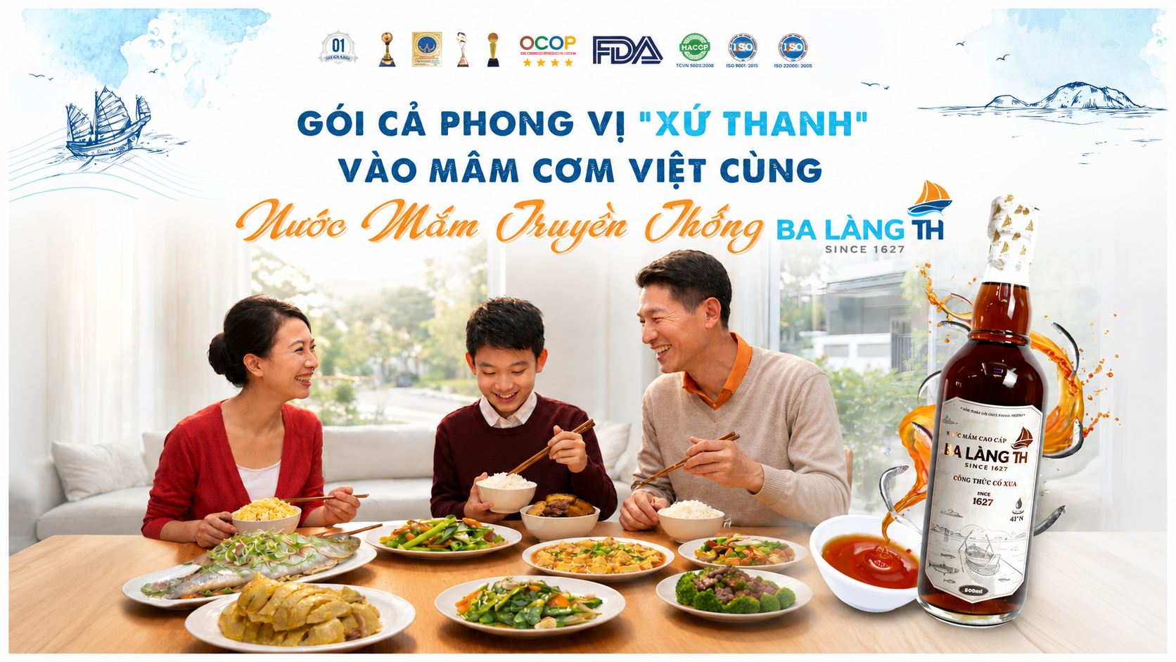 GÓI CẢ PHONG VỊ XỨ THANH VÀO MÂM CƠM VIỆT CÙNG NƯỚC MẮM TRUYỀN THỐNG BA LÀNG TH