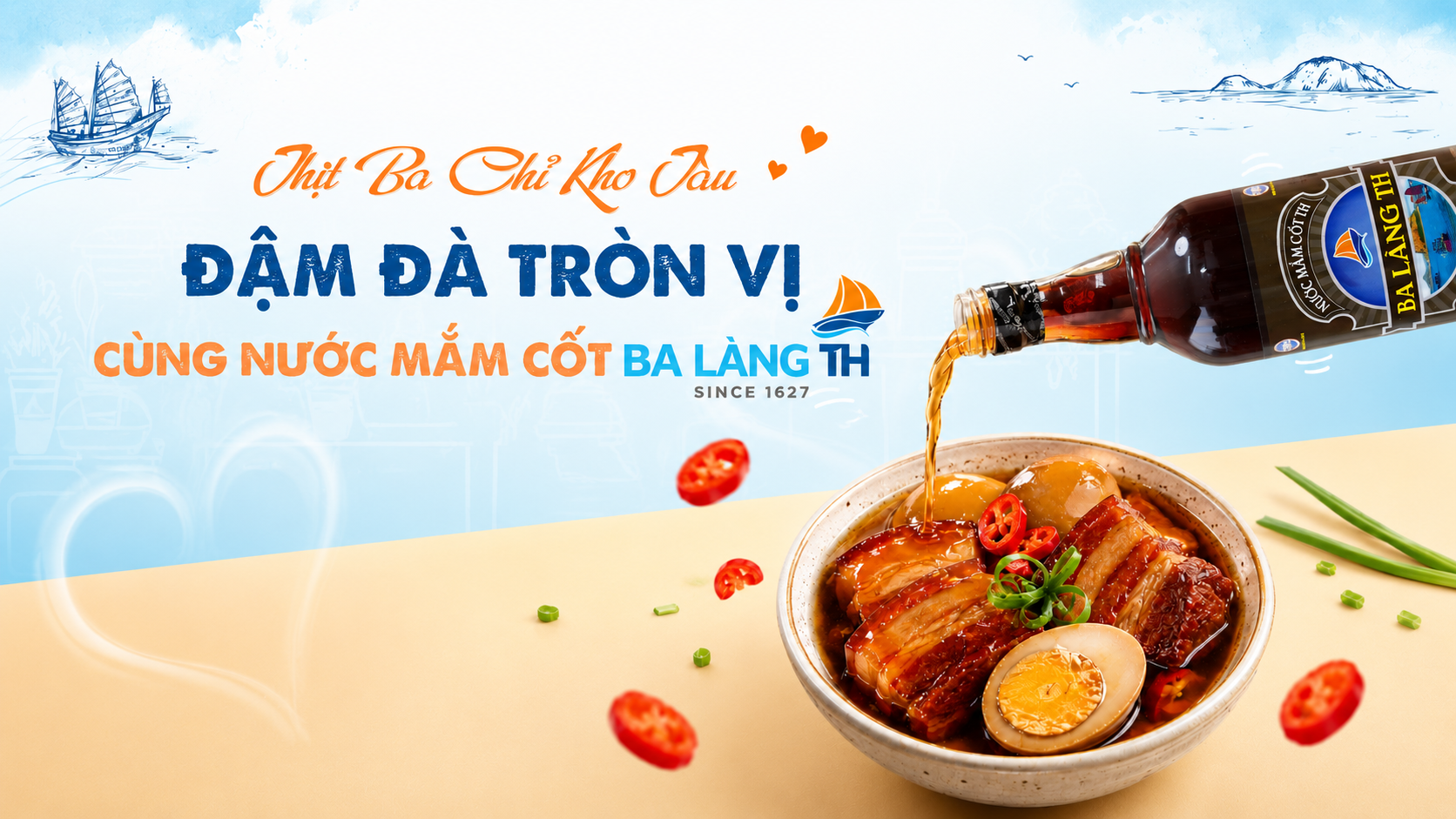 THỊT BA CHỈ KHO TÀU – ĐẬM ĐÀ TRÒN VỊ CÙNG NƯỚC MẮM CỐT BA LÀNG TH