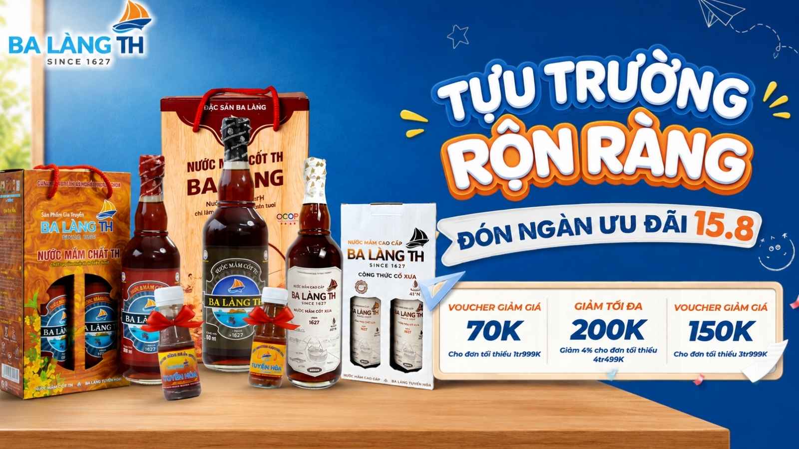 Tựu Trường Rộn Ràng - Đón Ngàn Ưu Đãi Ngày 15.8 Cùng Ba Làng TH