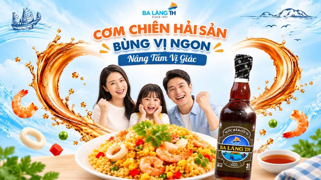 CƠM CHIÊN HẢI SẢN – BÙNG VỊ NGON, NÂNG TẦM VỊ GIÁC CÙNG NƯỚC MẮM CỐT BA LÀNG TH