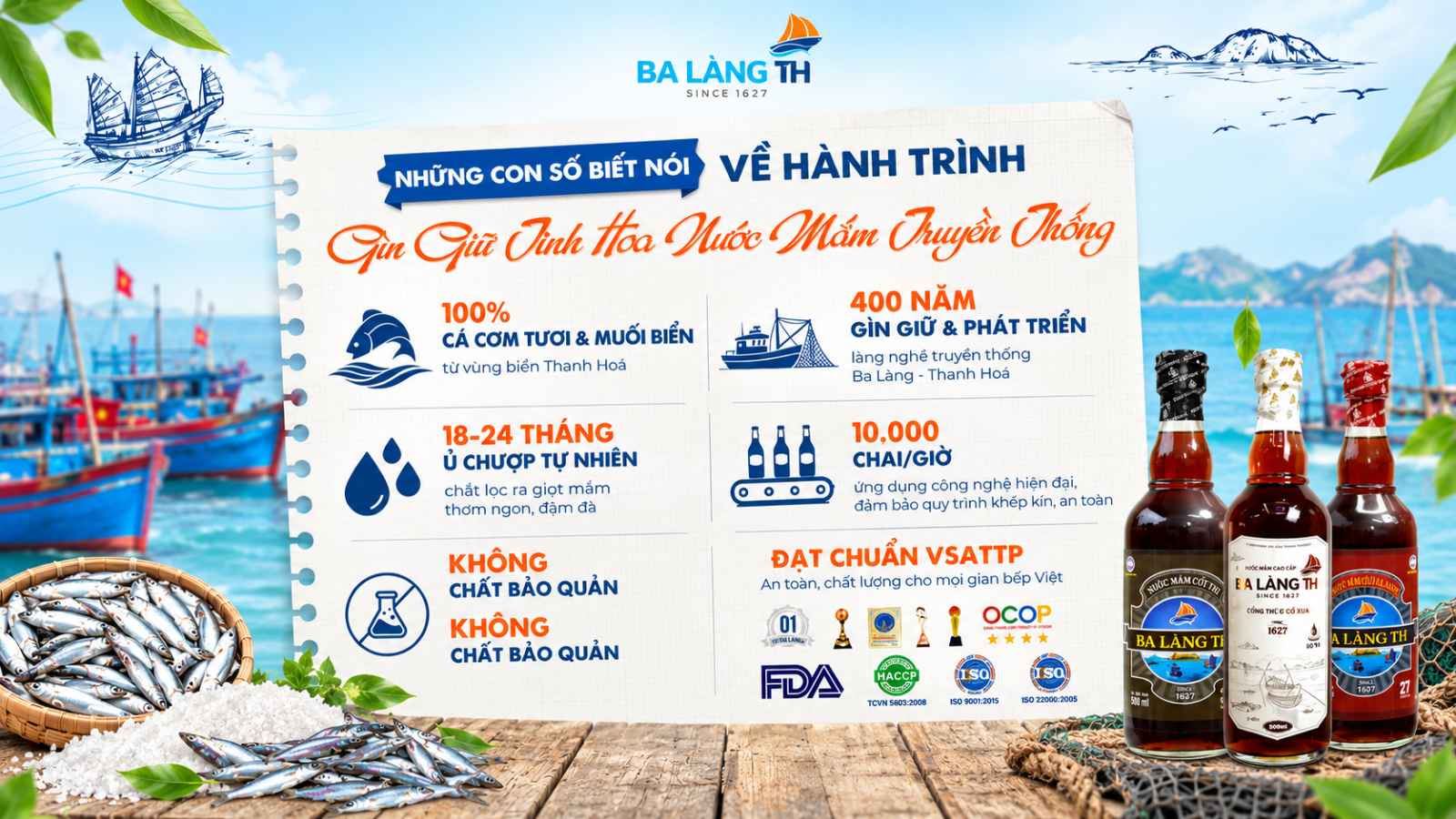 NHỮNG CON SỐ BIẾT NÓI VỀ HÀNH TRÌNH GÌN GIỮ TINH HOA NƯỚC MẮM TRUYỀN THỐNG