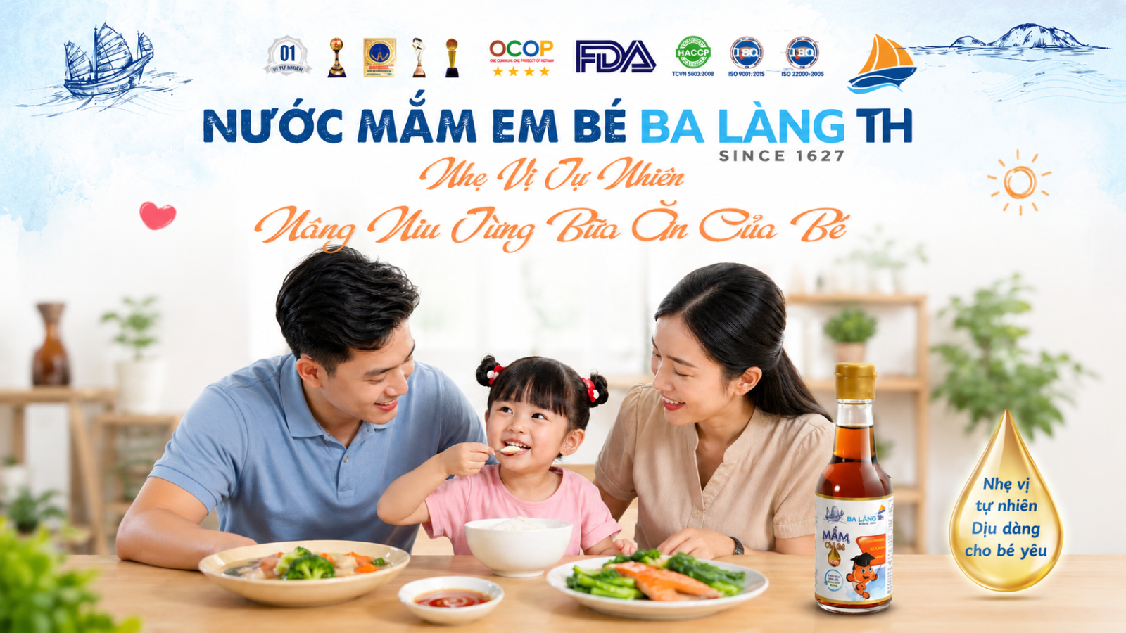 Nước Mắm Em Bé Ba Làng TH – Nhe Vị Tự Nhiên, Nâng Niu Từng Bữa Ăn Của Bé