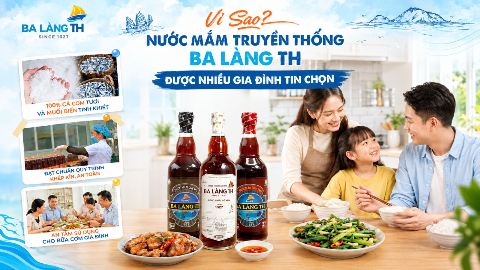 VÌ SAO NƯỚC MẮM TRUYỀN THỐNG BA LÀNG TH ĐƯỢC NHIỀU GIA ĐÌNH TIN CHỌN?