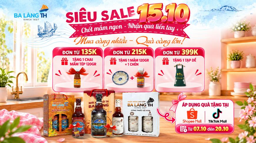 SIÊU SALE 15.10 – CHỐT MẮM NGON, NHẬN QUÀ LIỀN TAY