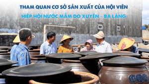 Đoàn công tác cùng Ban Lãnh đạo Ba Làng TH đã đến thăm hỏi các đơn vị và hộ kinh doanh sản xuất nước mắm tại làng nghề Ba Làng