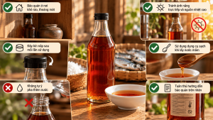 Bảo quản đúng cách là một trong những yếu tố quan trọng giúp duy trì chất lượng, hương vị và trạng thái của nước mắm