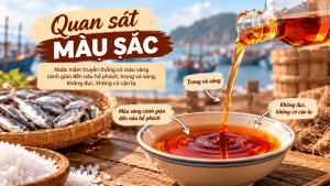 Màu sắc cũng là một yếu tố có thể tham khảo khi chọn nước mắm